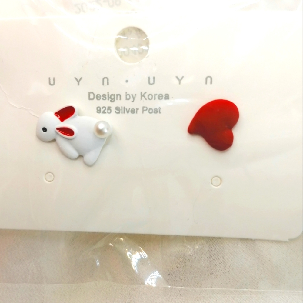 Earrings "Rabbit and Heart"